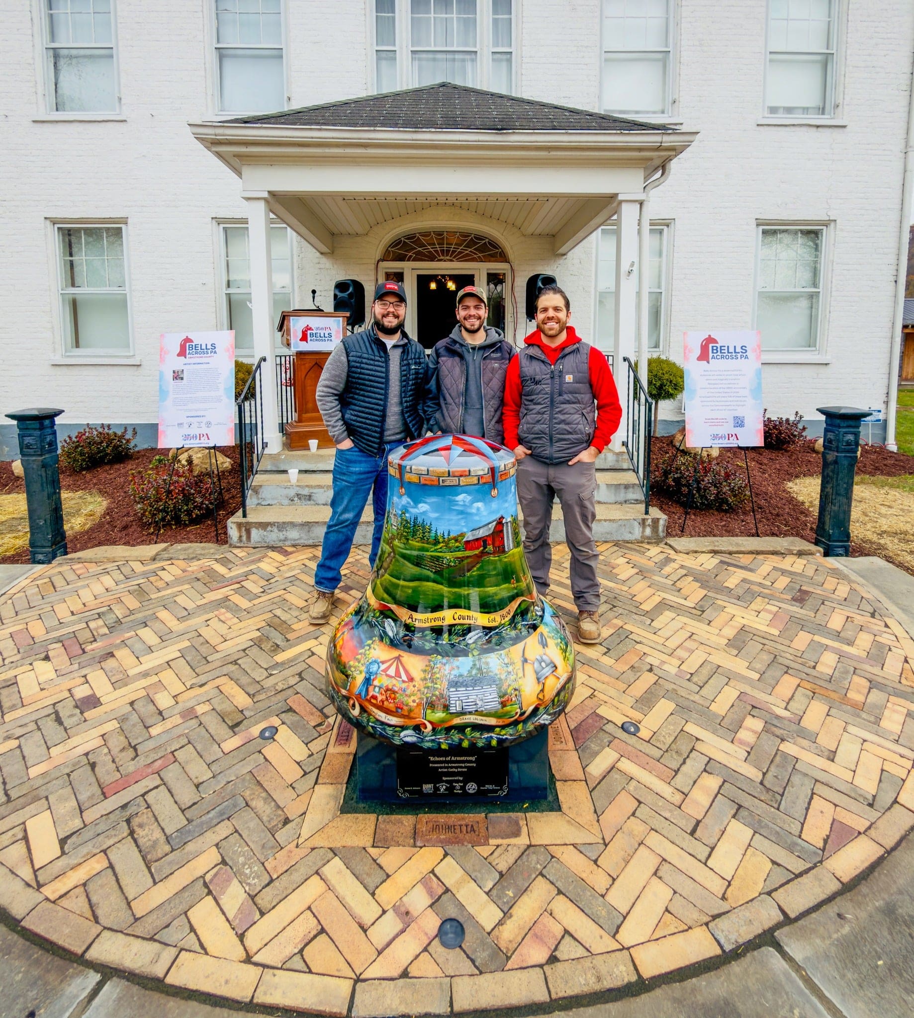 Johnetta Brick paver landing installed by Toy's Landscape Company